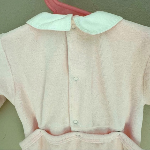 CATIMINI Paris Vintage Baby Girl Velour Romper Sleeper One Piece Pink - Picture 11 of 16